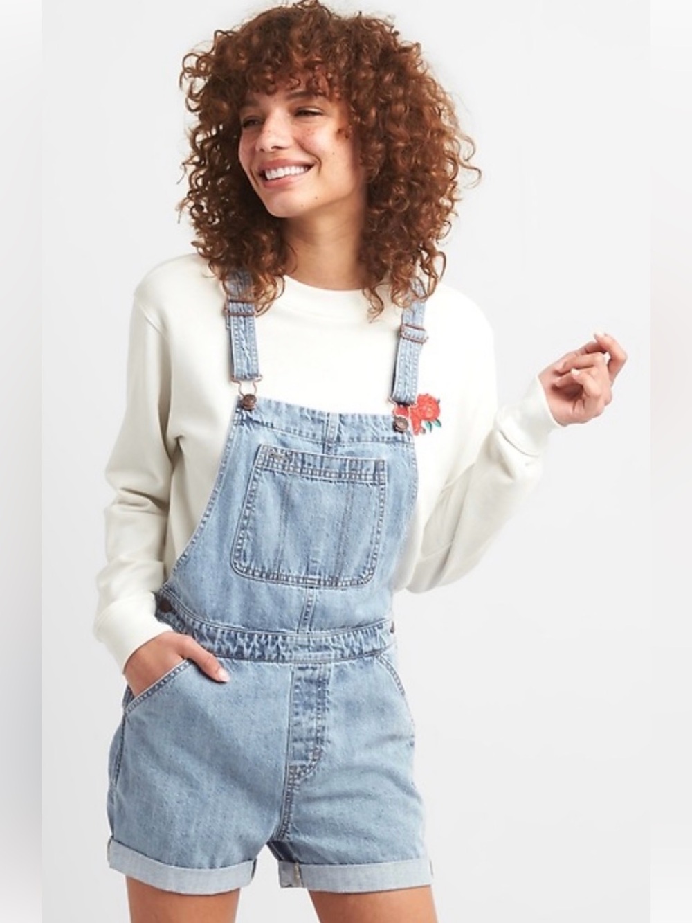 GAP Light Blue Denim Short Overalls